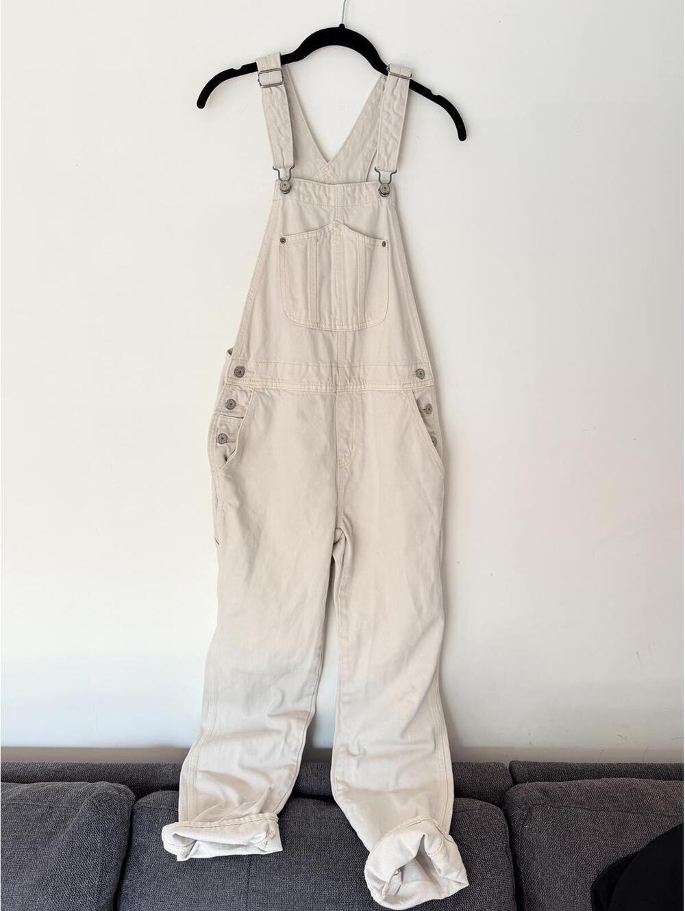 Old navy Light Beige Cotton Overalls with Adjustable Straps size 2 tall
